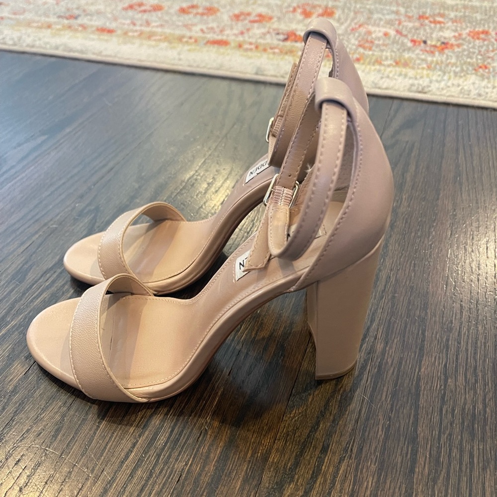 Steve Madden Carrson Blush Leather Block Heels
